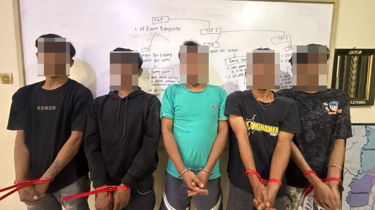 Polsek Serang Baru Amankan Lima Orang Terkait Dugaan Penyalahgunaan Narkotika